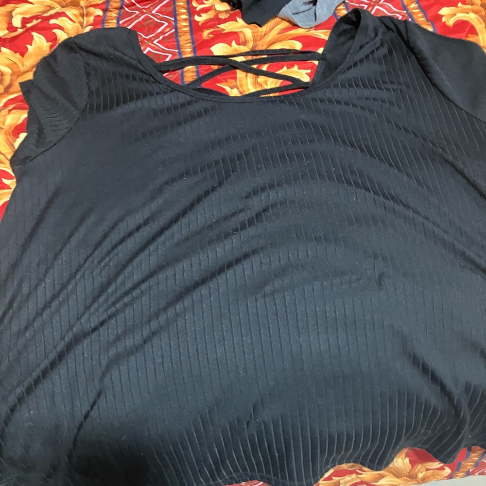 Grey and Black skull crop top